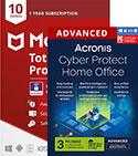 McAfee Total Protection 10 Apparaten, incl. VPN  en met Acronis Back-up